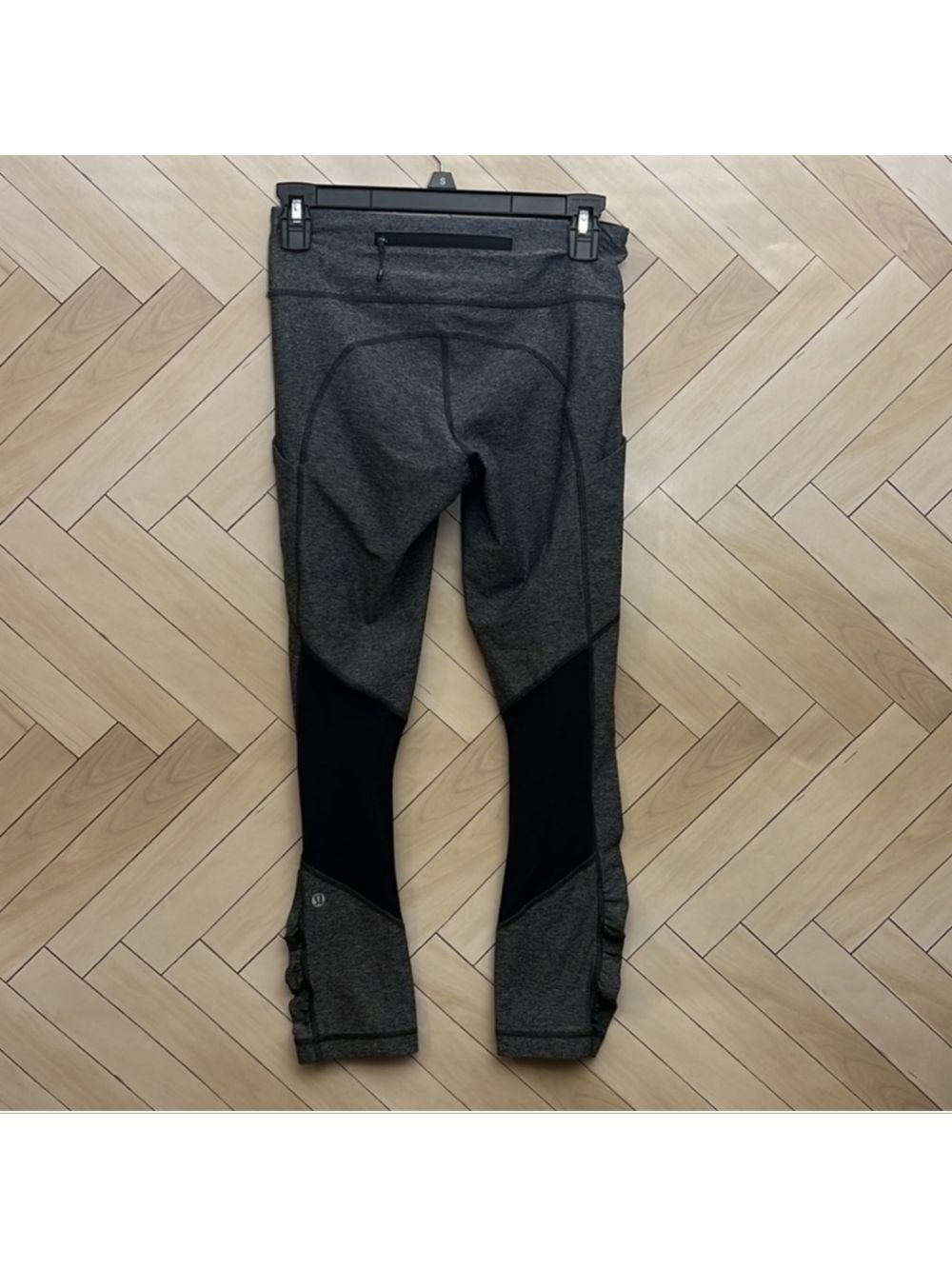 Lululemon Pace Rival Crop Leggings Heathered Gray Black Size 4